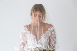 Cathedral tulle veil with lace edge